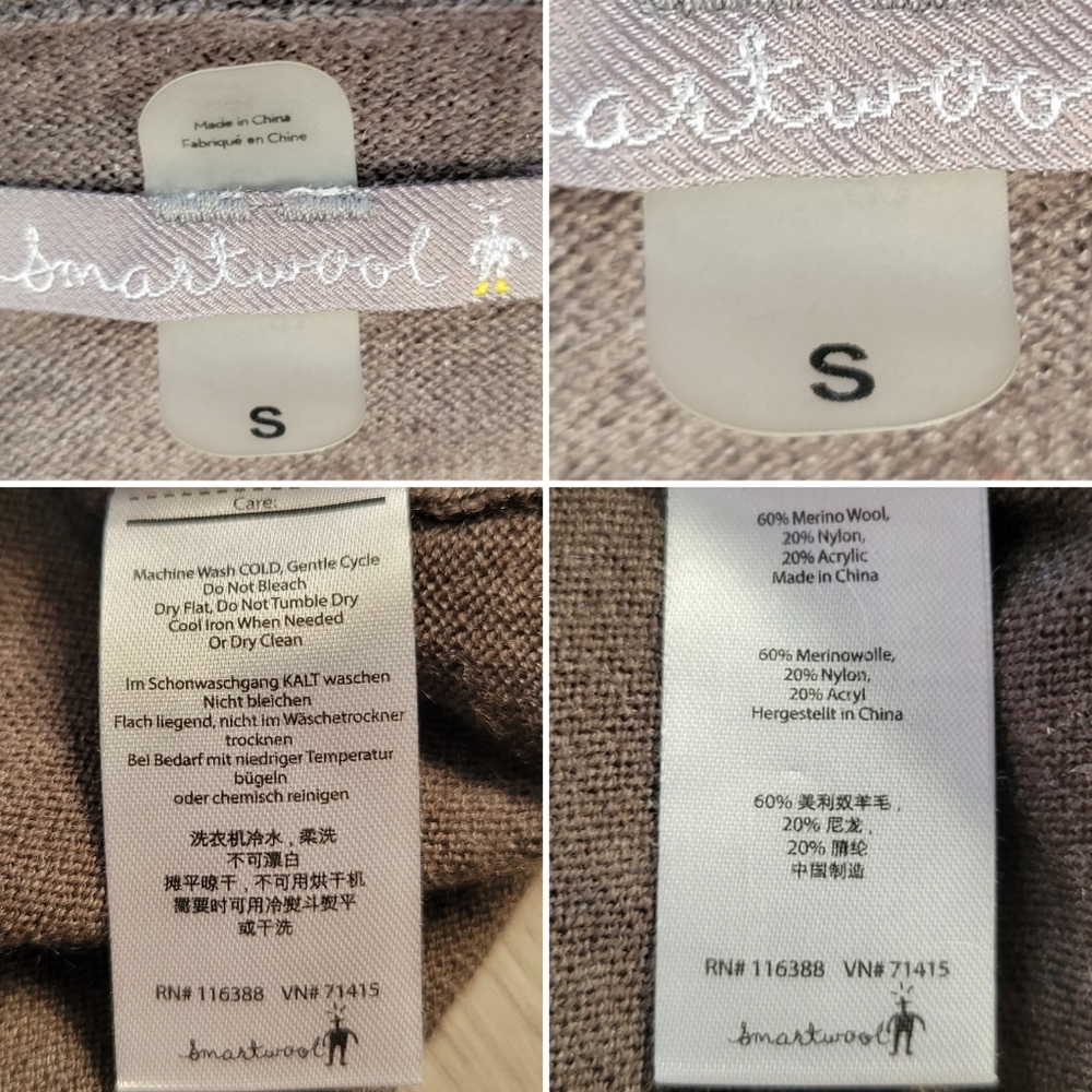 Smartwool Sulawesi Striped Merino Wool Blend Long Sleeve V-Neck Top, Women Small - Picture 13 of 13